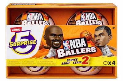 ZURU 5 Surprise NBA Ballers Series 2 Official NBA Collectible Figures & Accessories – Surprise Unboxing Basketball Sports Toy (4 Capsules)