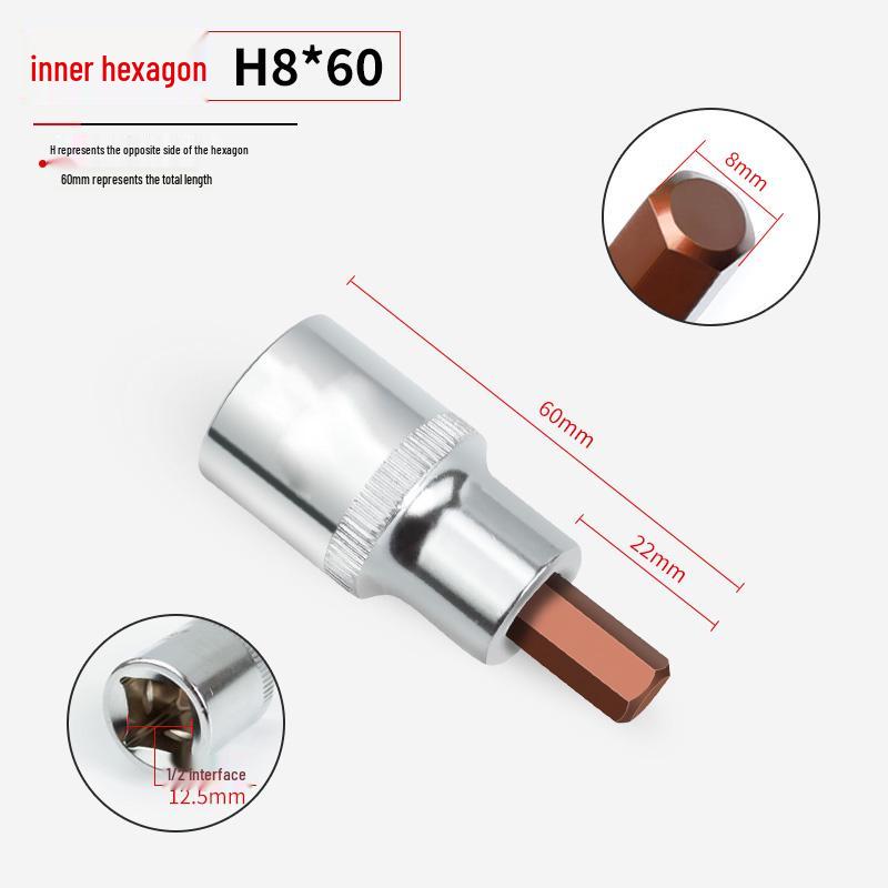Hexagonal Press-Fit Socket Head Air Gun Tool Set, 1/2H, Extra Hard S2 Alloy Steel, Electric-Pneumatic.