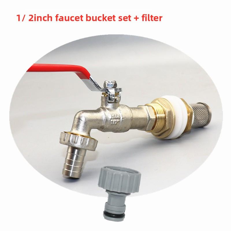 1/2" 3/4" Messing-Wassertank-Anschlusssatz, mit Legierungshahn, Dichtung, Kupferrohr, Fischtank-Kupplung, Gartenbewässerungsschlauch-Adapter