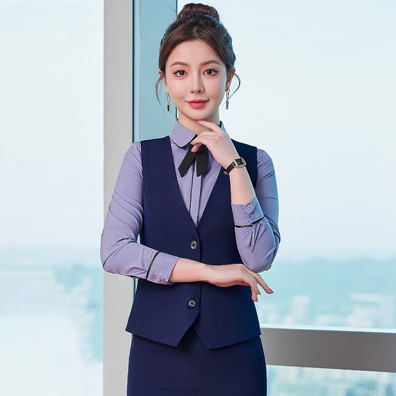 Tluoman Women s Receptionist Uniform Three-Piece Set XL