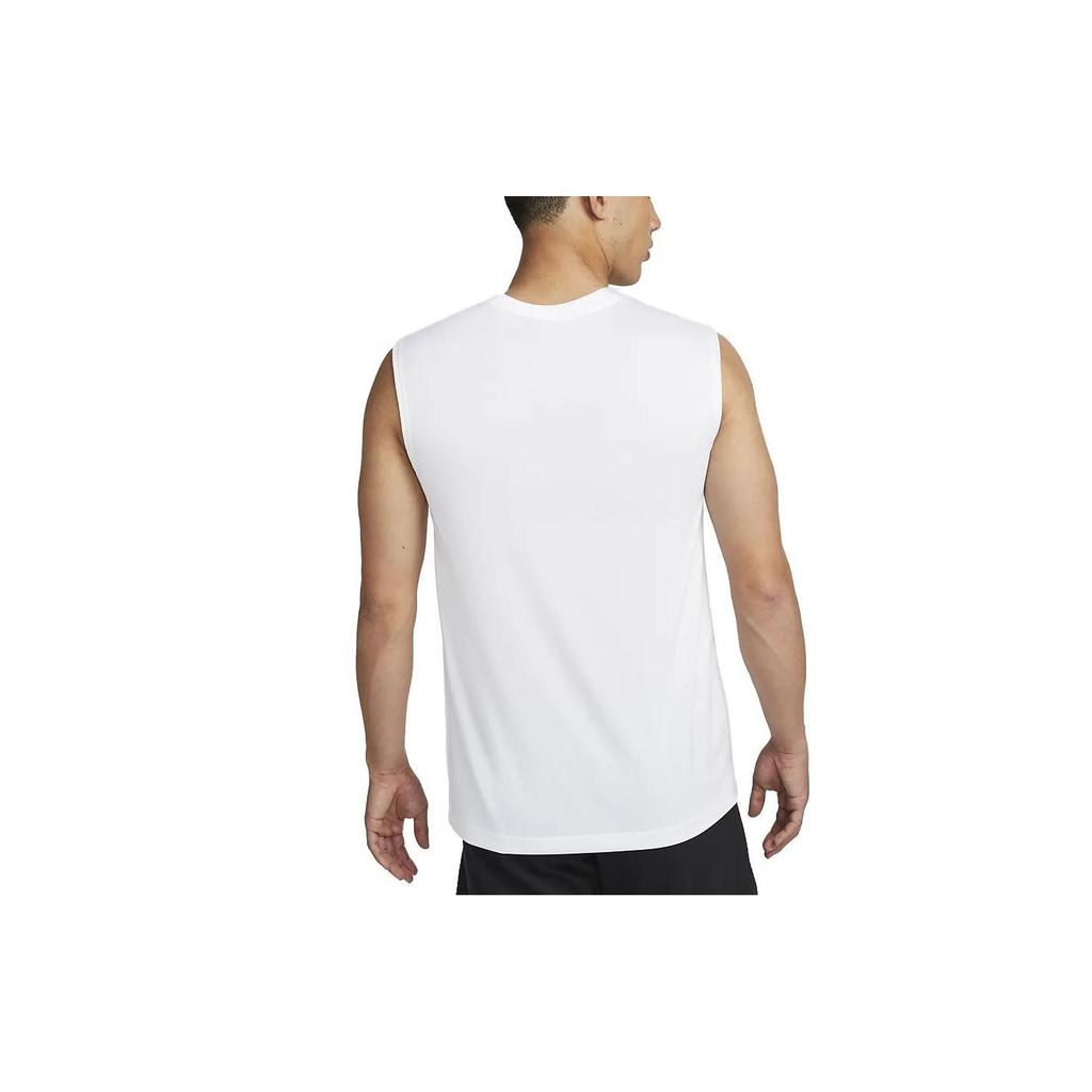 Nike Męski top bez rękawów z logo w jednolitym kolorze Biały DX0992-100
