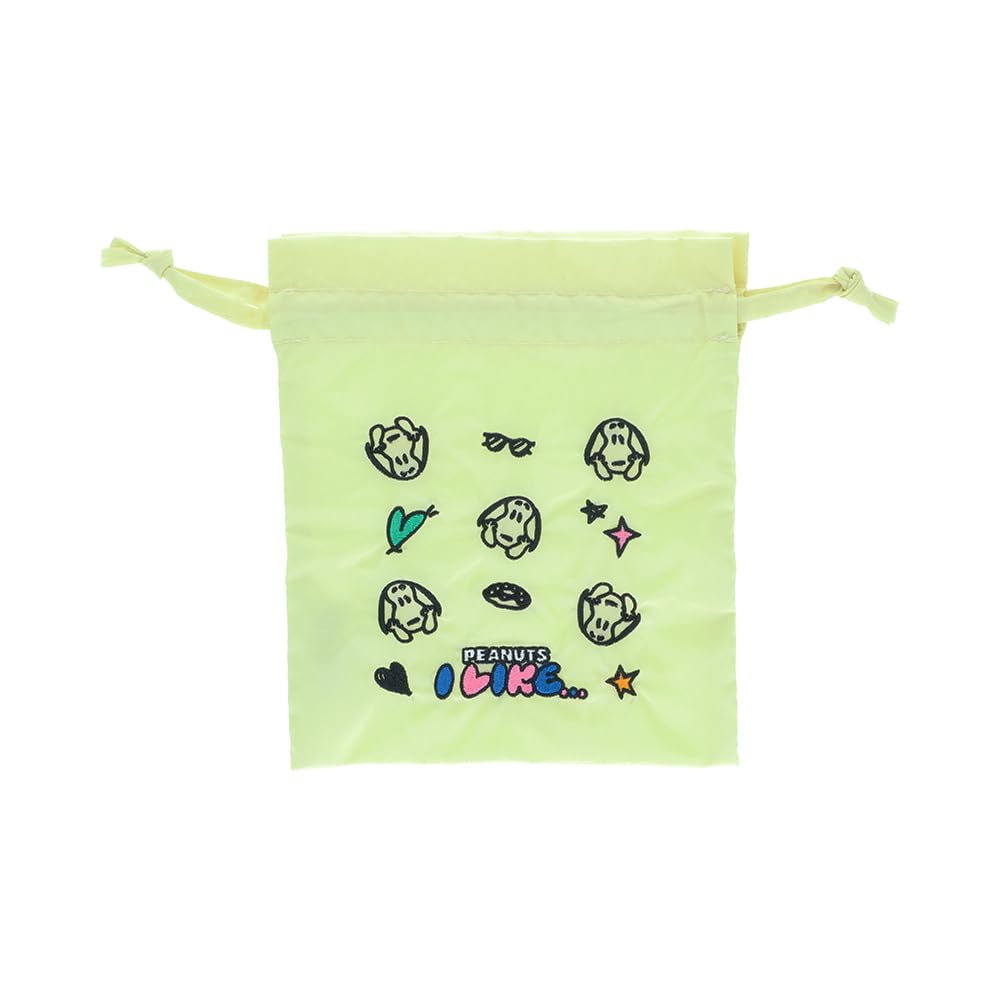 Stationery Snoopy Goods Drawstring Bag with Ivory S2340208 Sun-Star Embroidery,