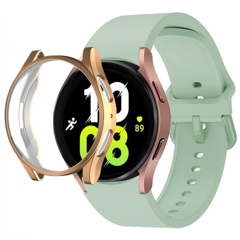 Silicone Strap+TPU Case for Samsung Galaxy Watch 5 44mm 40mm/4 44mm 40mm Sport Wristband for Samsung Watch 5/4 Protective Shell