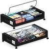 Under Bed Storage with Wheels Under Bed Storage Containers with Dividers Clear Lids 65L Under The Bed Storage Organizer Bins