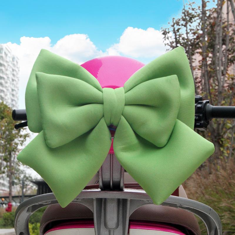 25x23 Universal Motorcycle Scooter Decor Helmet Bow Girl Electric Vehicle Rear Seat Decoration Accessories Cute Bow Cotton