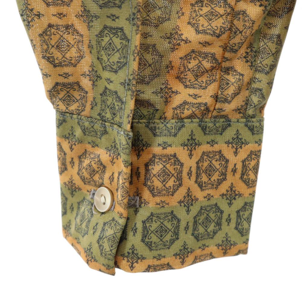 70s Overall Handle Long Sleeve Shirt 40 Beige Brown, Etc. Old Vintage Men's Used