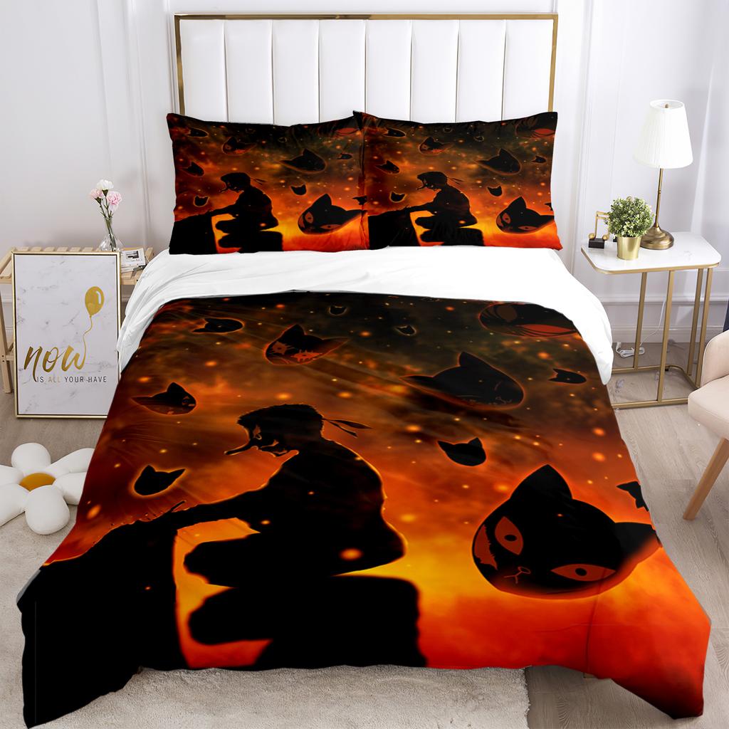 Anime Demon Slayer Potisk Ložní Soupravy 2/3 kusy Nezuko Ložní Prádlo Queen Double Single King Size Sada Povlaku na Přikrývku Děti Dospělí Dárek