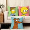 S-S-Simpson Family Anime Cushion Cover Silky Short Plush Home Sofa Cushion Cover - Invisible Zipper Home Decoration