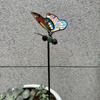 Crafts Metal Dragonfly Garden Stake Creative Luminous Ground Stake Art Colorful Garden Pile Flower Pot