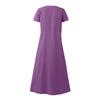 Women's Solid Color Round Neck Short Sleeve Loose Hem Dress