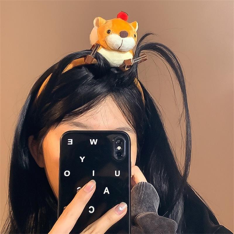 Cartoon Lustige Plüsch Eichhörnchen Puppe Haarreif Haarspange Stirnband Mädchen Niedliches Gesicht Waschen Stirnband Lustiges Haarband Haaraccessoire Geschenke