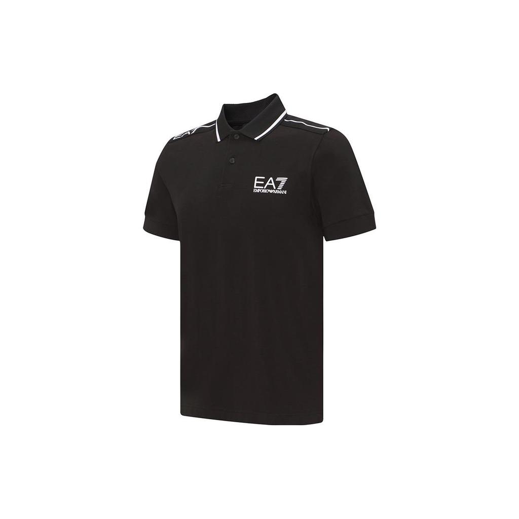 Emporio Armani EA7 SS24 Logo Print Casual Short Sleeve Polo Shirt Men tops Black 3RPF20-PJ03Z-1200