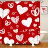 Valentine's Day Shower Curtain Falling Red Couple Romantic Love Bathroom Decorative Waterproof Shower Curtain 90x180cm