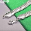 925 Sterling Silver 10mm Fish Scale Pattern Side Chain Beautiful Bracelet Gift Jewelry
