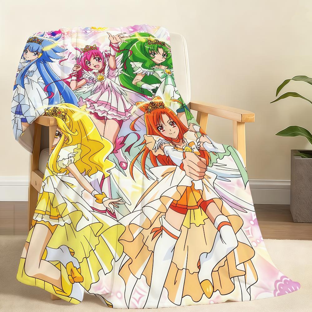 S Smile E P PrecureS Cute Anime Blanket Soft Throw Blanket for Home Bedroom Bed Sofa Picnic Travel Office RestCover Blanket Gift