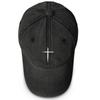 Pure White Cross Print Snapback Baseball Hat, Trucker Hat Leisure Hip Hop Raw Brim Simple Snapback Sun Hat
