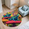 Frog pattern round rug,Carpet Rug for Living Room Bedroom Sofa Playroom Decor,Non-slip Floor Mat,Holiday Gifts and Birthday Gifts