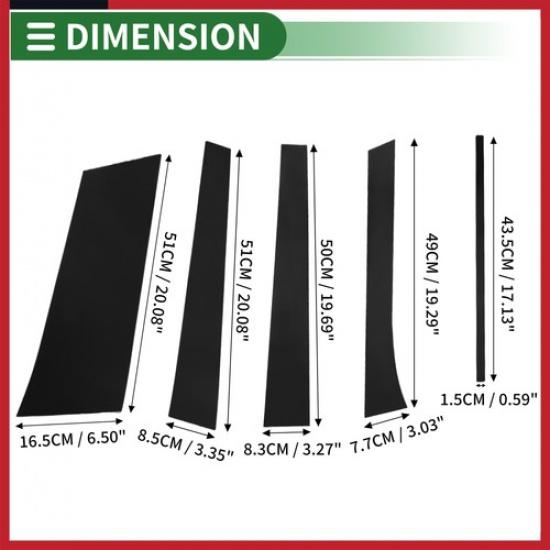 Türsäulenfensterverkleidung für Buick Enclave 2007-2014 Schwarz