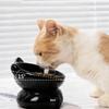 Niedliche Keramik-Katzen-Hundenapf mit hohen Füßen, diagonales Design, Haustier-Wassernapf, Zervikalschutz, Haustierzubehör