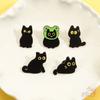 5Pcs/Set Yellow Eyes Black Cats Brooches - Doodle Enamel Backpack Button Pins Badges