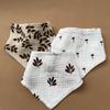 Baby Bib Soft Breathable Drooling Bib Cotton Print Burp Cloth Snap Bibs Infant Teething Bib Neck Scarf Nursing Supply