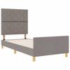 Bed Frame with Headboard Taupe 90 X 190 Cm Fabric