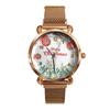 BK41-8 Women Watch Quartz Movement Christmas Pattern Design Magnet Buckle Delicate Birthday Gift
