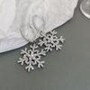 Imitating Pearls Crystal Snowflakes Earrings Silver Zircon Dangle Earrings  New Year