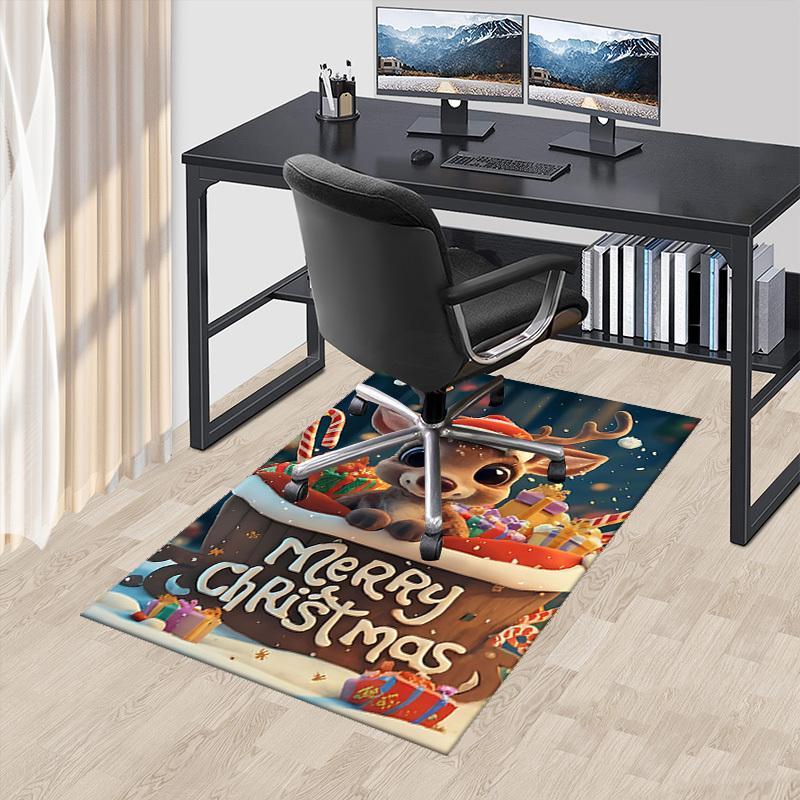 

Christmas Deer Chair Mat - Anime Cartoon Design, Non-Slip Carpet for Office, Home Decor, Living Room, Bedroom, Gaming Room & Dormitory.R092 60cm by 90cm