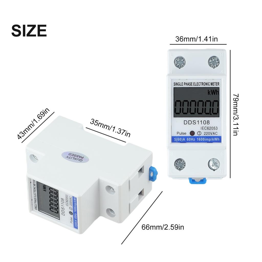 60A Energy Meter AC Digital Display Easy To Install