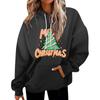 Damen Casual Mode Weihnachten Bedruckte Buchstaben Lässiges Kapuzensweatshirt mit Taschen