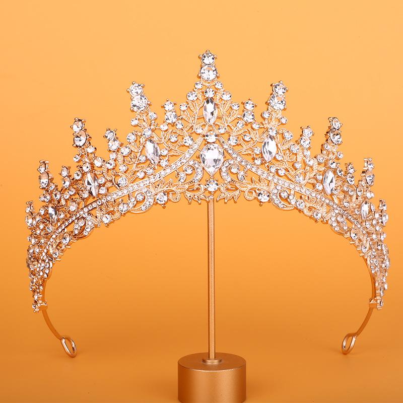 Nová luxusná svadobná koruna s plným diamantom, čelenka, doplnky k svadobným šatám, elegantný temperament, krištáľová svadobná koruna, vlasové doplnky