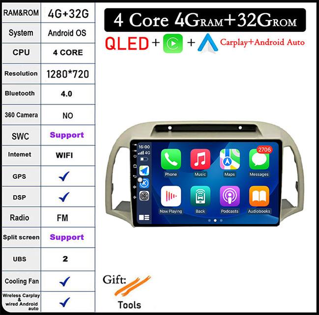 QLED Screen DSP For Nissan March 2002 - 2010 Android 14 Car Radio GPS Multimedia Video Player Stereo Navigation