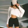 Sexy Off-shoulder Crop Top Long Sleeve Shirt Top Fashion Loose T-shirt Spicy Girls