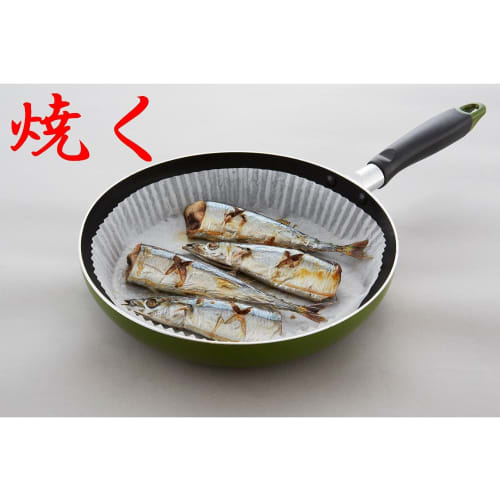 Artem Cooking Sheets, Round, for Frying Pans 20cm and Up, Silicone Resin Coated, Box Type, 50 Sheets, Made in Japan