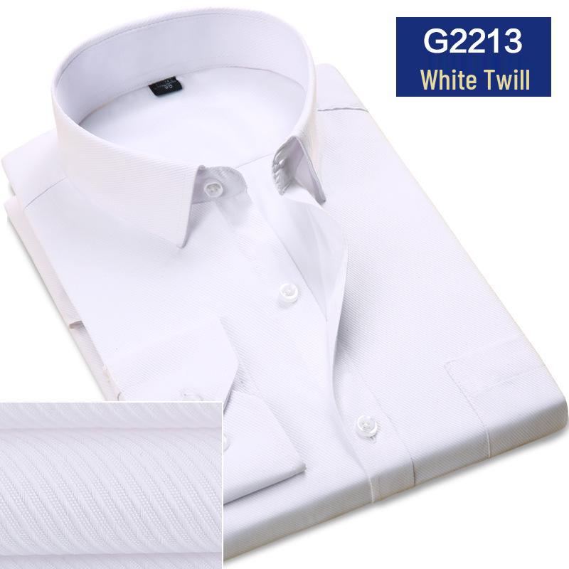 

Мужская приталенная твиловая рубашка с длинным рукавом - Профессиональная офисная одежда 44