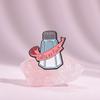 Unique Creative Cartoon Salt Shaker Brooch Fun Badge With Quirky Letter Design