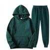 Men's Trendy Casual Two-Piece Hoodie Set - Solid Color for Autumn and Spring