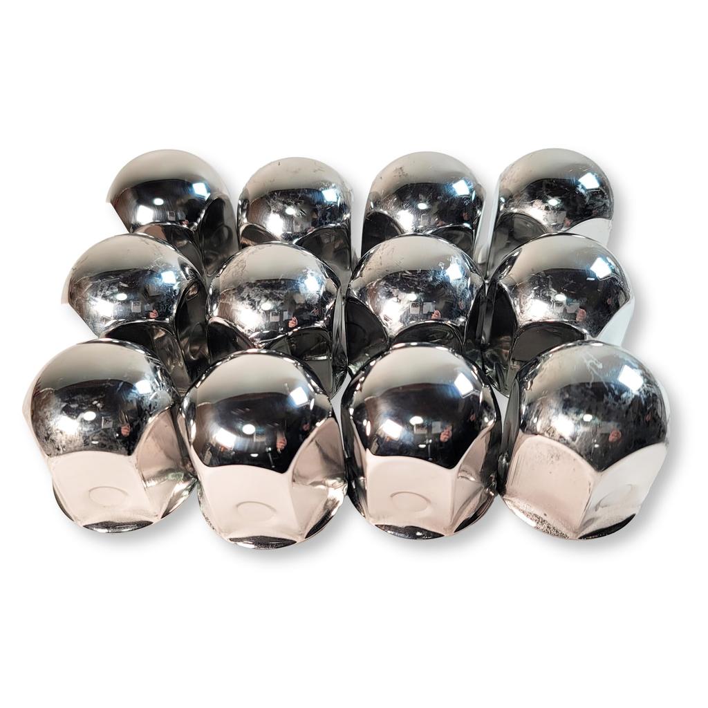 Stainless Steel Flat Bottom Nut JIS 50mm Mirror for for Large Dump Decorative Universal Fit of 12 Caps, 41mm, Height, Finish, 6/8" Holes, Trucks,