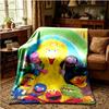 Colorful Sesame Muppets Together Throws Blanket Flannel Blankets Plush for Couch Bed Gifts for Men Women Travel picnic blanket Christmas fan gifts
