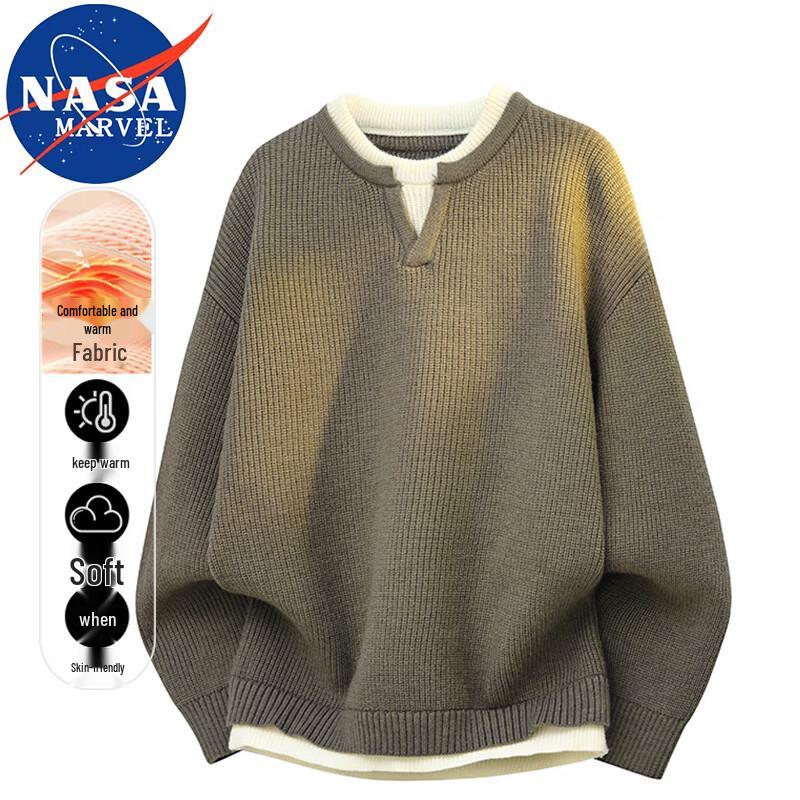 NASA MARVEL Men's Layered Look Pullover Sweater