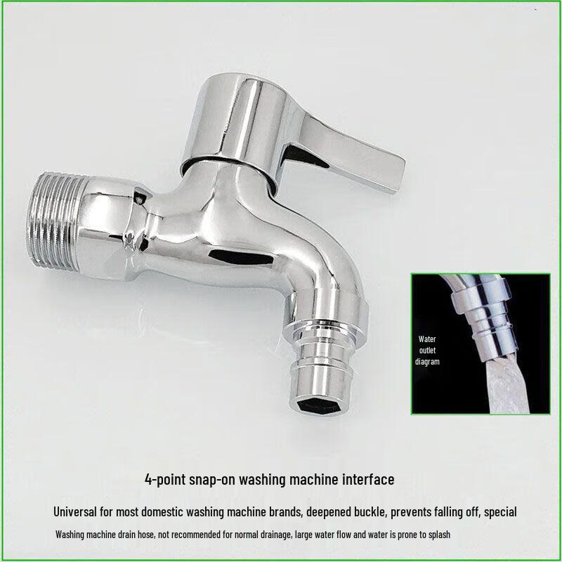 Minxi Wall-Mounted Quick-Open Copper Washing Machine Faucet (2-Pack)