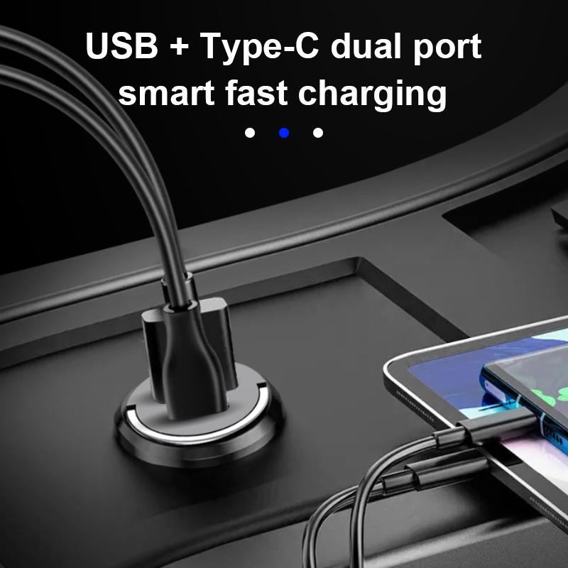 SEAMETAL 30W/100W Mini Billader Hurtiglading QC3.0 Mini PD USB Type C Biltelefonlader for Xiaomi Samsung Huawei