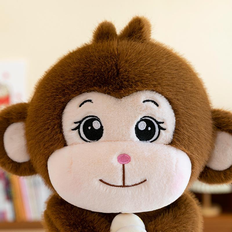Cute Hugging Banana Monkey Plush Toy Doll Cartoon Sitting Position Little Monkey Doll Girl Sleeping Pillow