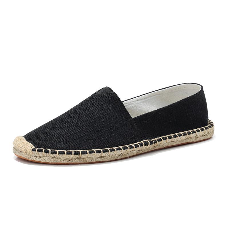 Summer Breathable Footwear Men's Canvas Shoes Hemp Lazy Flats For Men Cheap Moccasins Male Loafers Driving Shoes