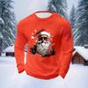 Herre Juleprint Rund Hals Langermet Topper Herre Sport Stor Størrelse Casual Rund Hals Topper