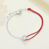 Authentic copper Asymmetric White Zircon Black String Bracelets Anniversary Valentines Gift Bracelets Jewellery Accessory