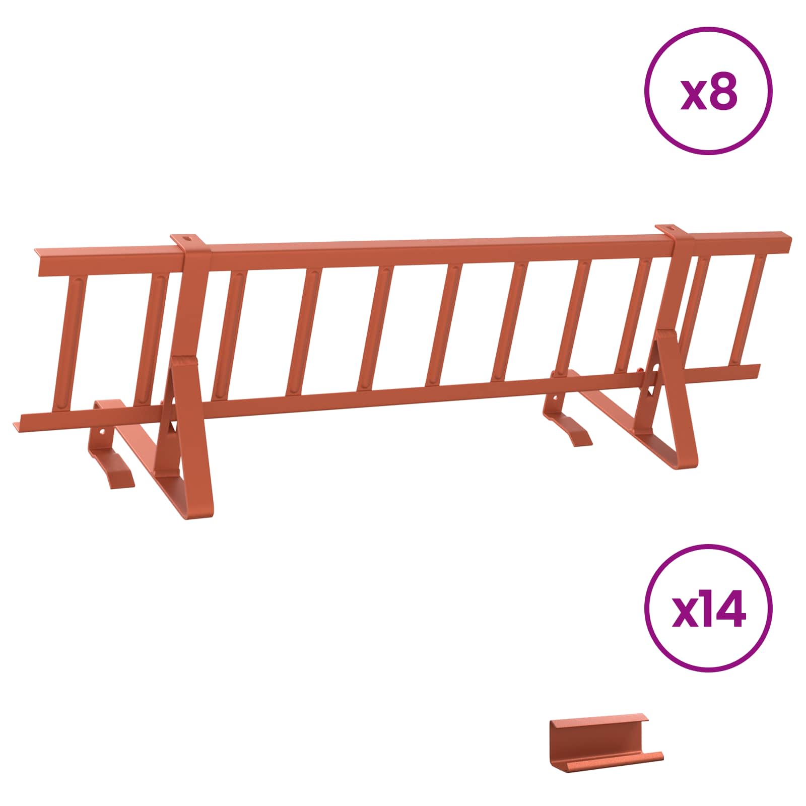 Protecție Zăpadă Acoperiș Roșu 800 x 29.5 x 34.5 cm Oțel