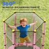 4.6FT/55" Kids Trampoline with Enclosure Net, Outdoor Indoor Use, for Ages 3-10 Years, Pink