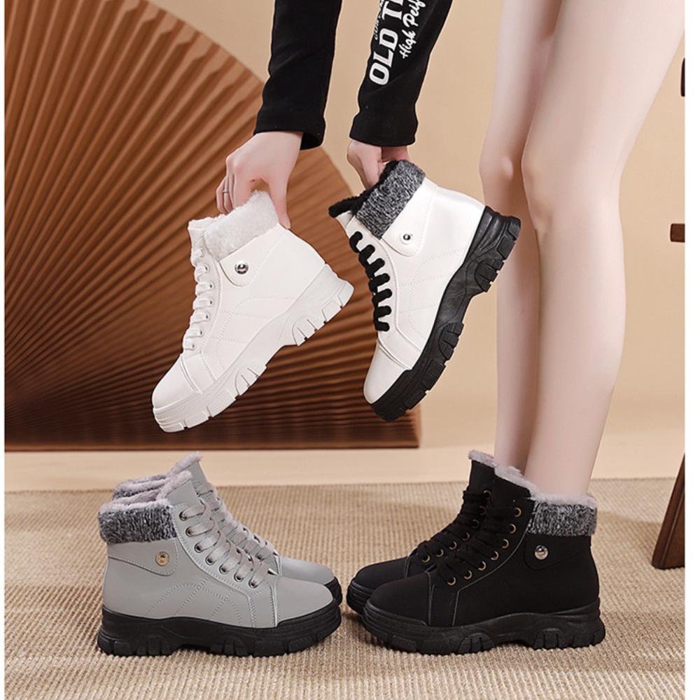 Velvet Martin Boots for Girls Winter High Top Warm Cotton Shoes Snow Boots